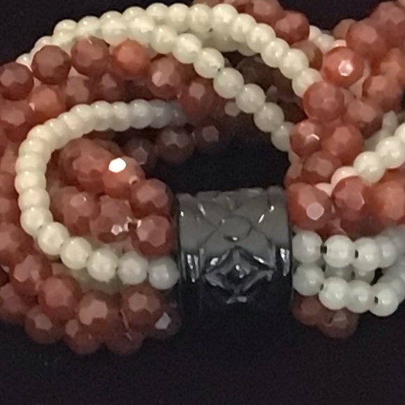 Brown and Gray-green Beaded Bracelet - Picture 3 of 6